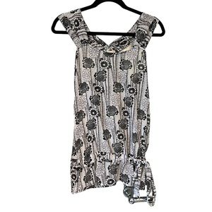 Anthropologie Tulle Wide Strap Racerback Cinch Waist Floral Top, Sz S